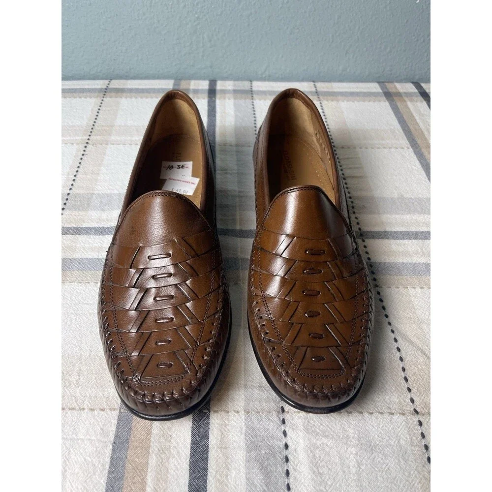 FLORSHEIM Weave “Bridgeport” Loafers Men’s Size 10.5 EEE Brown Style #18341